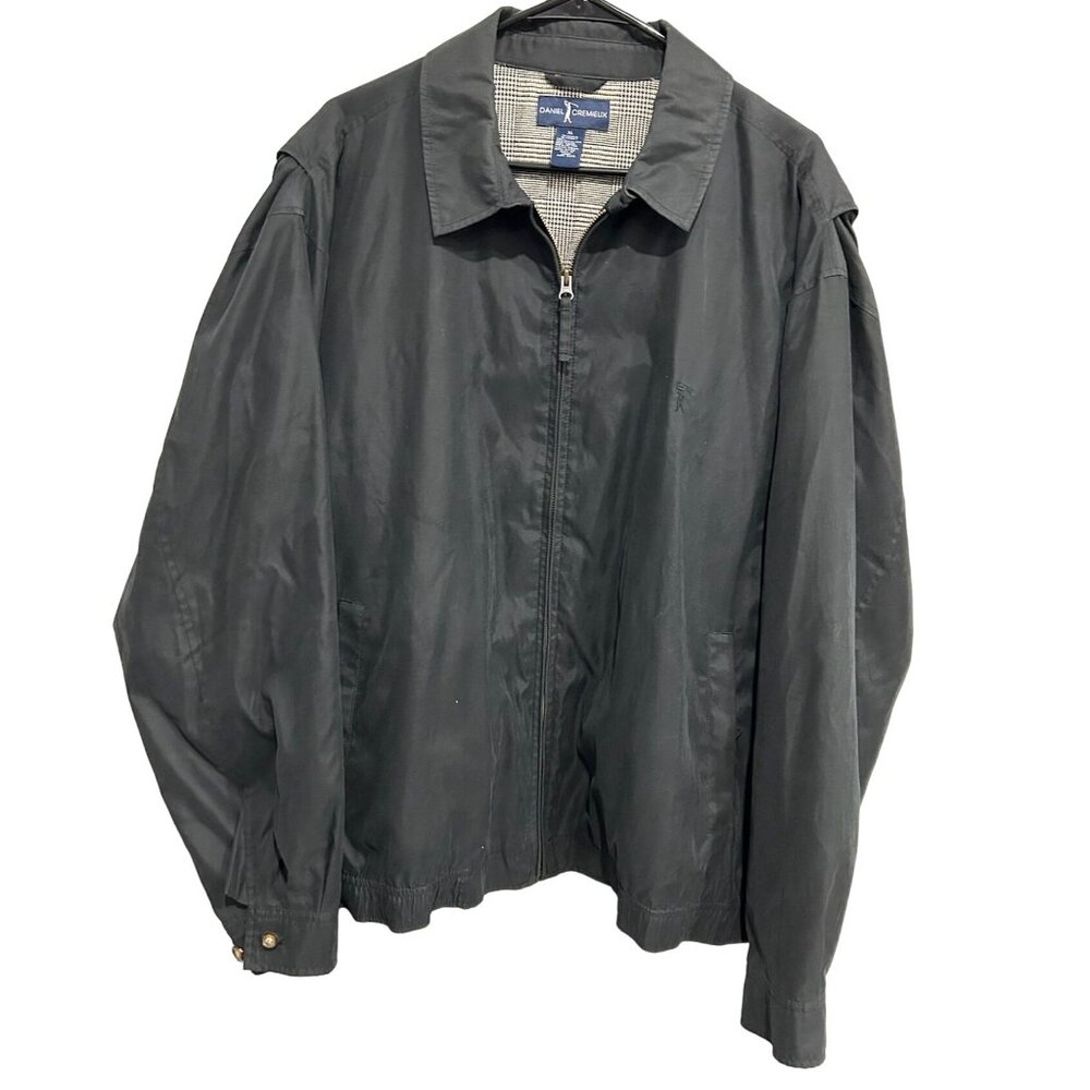 Daniel Cremieux Mens Black Windbreaker Full Zip Long Sleeve Jacket XL